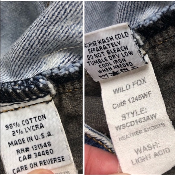 EUC WILDFOX💙Cut-off Acid Wash Denim Shorts - Picture 8 of 8